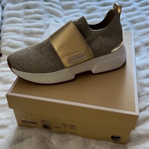 Michael Kors NIB gold sneaker
